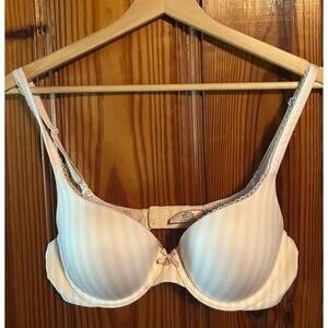 Victoria’s Secret perfect shape push-up bra pink/white striped size 34c